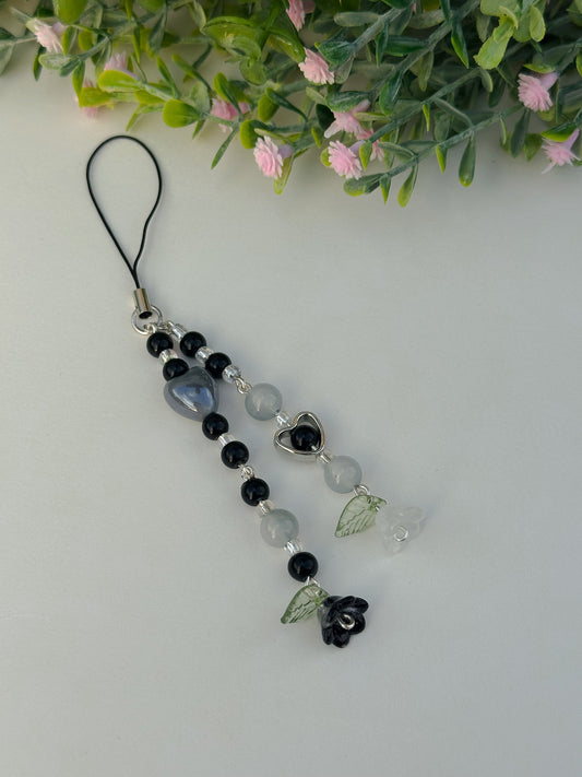 Black Petal Phone Charm